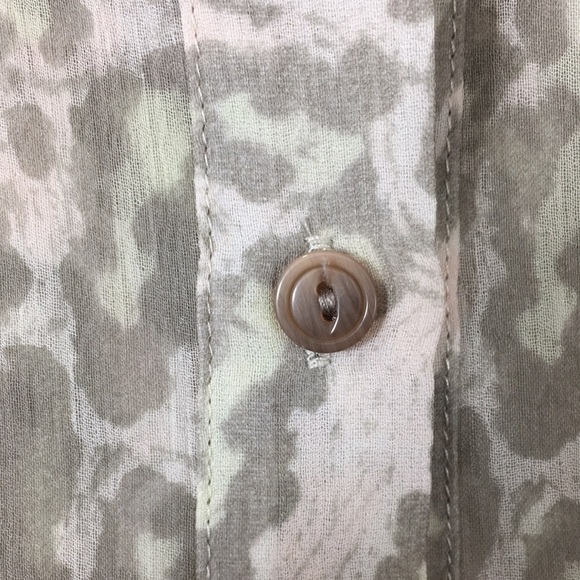 Joe's Tan Silk Rock Leopard Button‎ Front Shirt Womens XS Sheer Long Sleeve - Picture 11 of 11